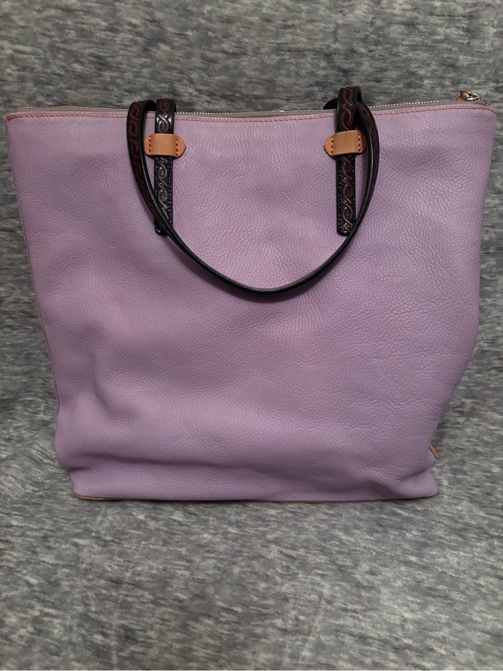 Consuela Lavender Leather Tote with Dark Accents